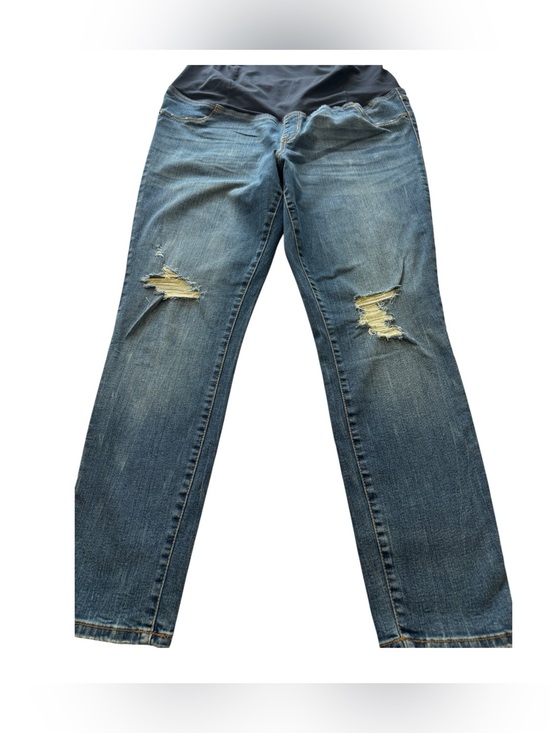 Isabel Maternity by Ingrid & Isabel Denim - Isabel Maternity by Ingrid & Isabel Blue Distressed Straight Leg Maternity Jeans